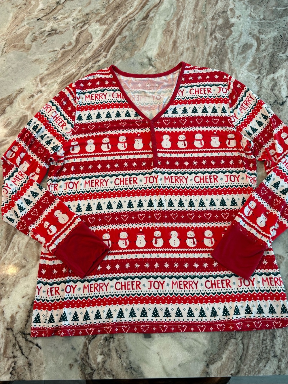 Little Sleepies Womens Holiday Pajama Top Pj Lunaluxe Soft Christmas Snowmen xxl